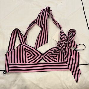 Milly Camila Top pink and black size 8